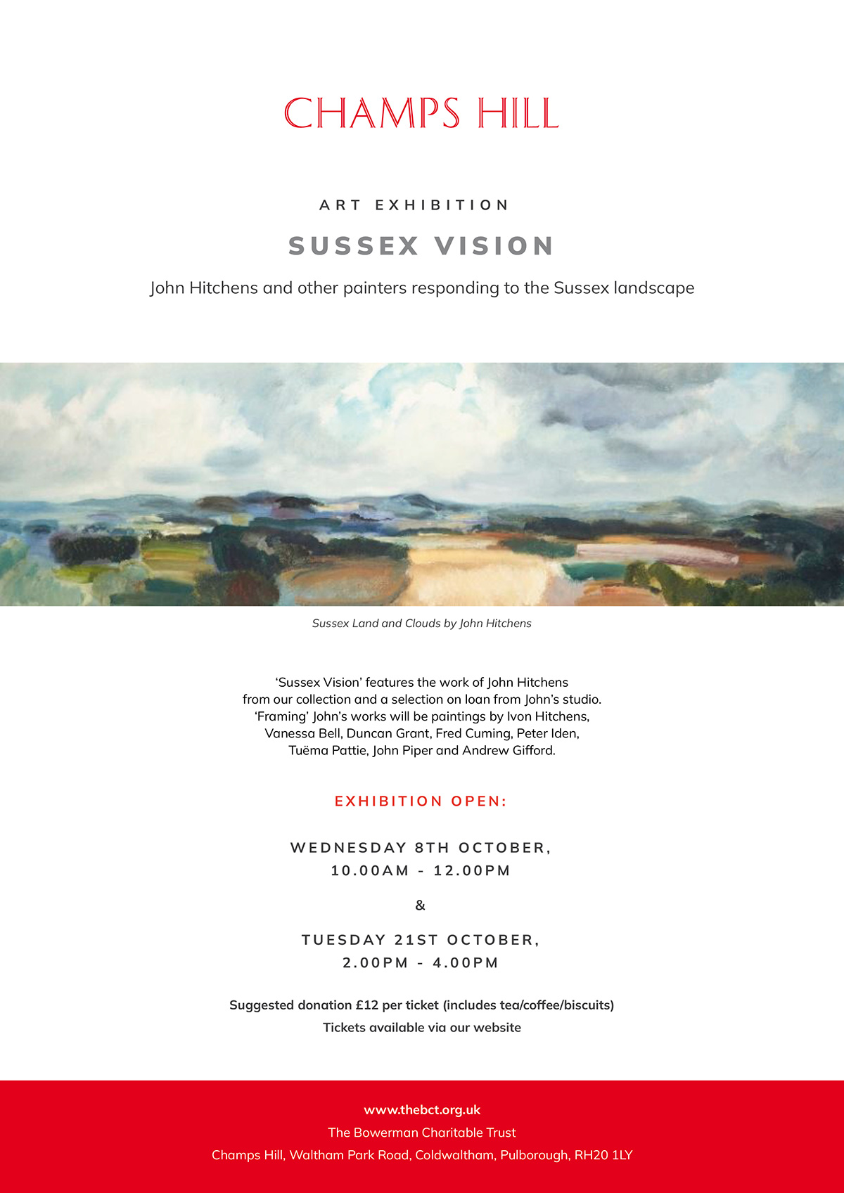 Poster for Sussex Vision Art Exhibition at Champs Hill